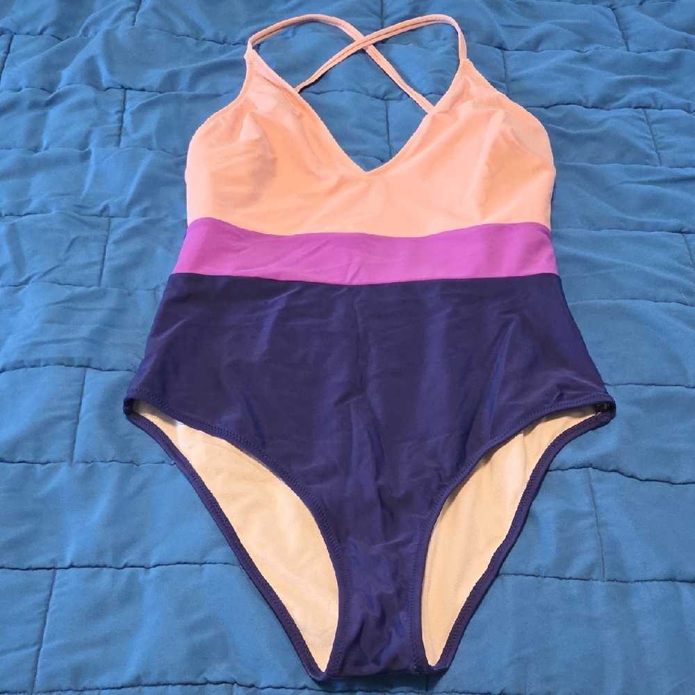 Cupshe Pink and Purple One Piece Swimsuit Size Small